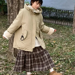 Iffu fleece hooded field jacket padded jumper
