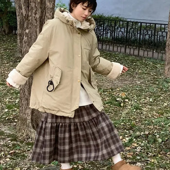Iffu fleece hooded field jacket padded jumper