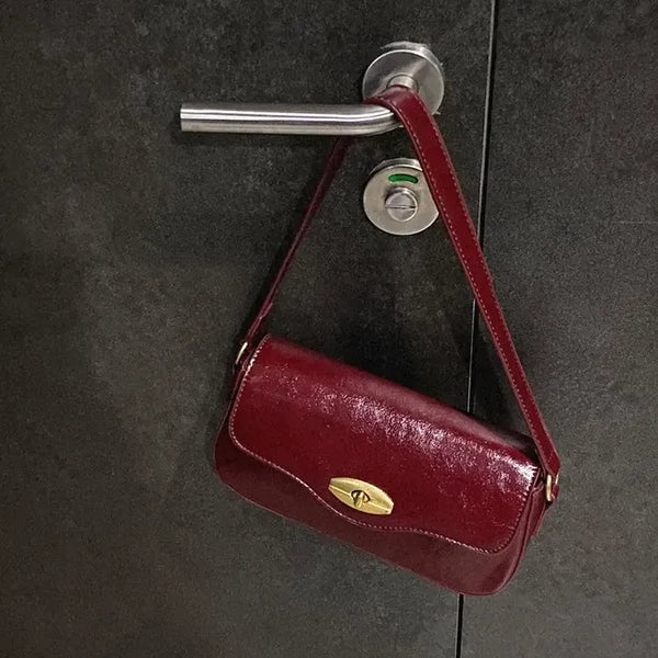 Two-way Antique Square Mini Bag   High-Quality Daily Shoulder Bag Mini Crossbody Bag Burgundy Wedding Guest Bag