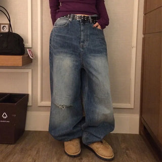 Schuvelle Denim Balloon Wide Pants