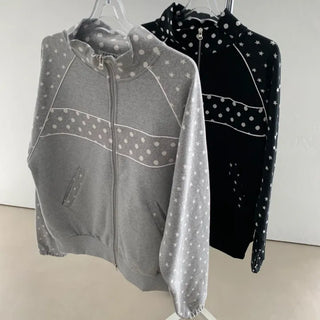 Starry Mix Point Zip-Up Oversized Training Jacket
