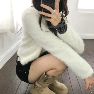 Boucle Fur Cardigan