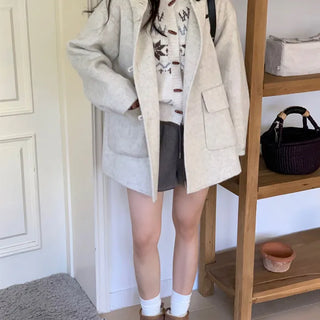 Avant-garde Fit Hooded Handmade Half Coat