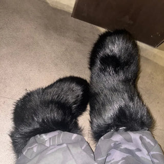 HAIRY Fur Boots - Black