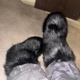 HAIRY Fur Boots - Black