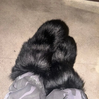 HAIRY Fur Boots - Black