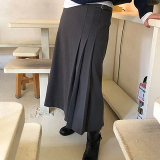 Belt Pleats Skirts