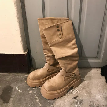WRINKLED SUEDE BOOTS