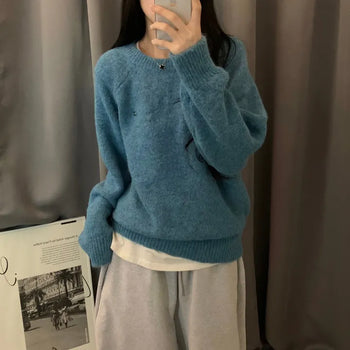 [Pretty Colors] Alpaca Round Oversized Knit