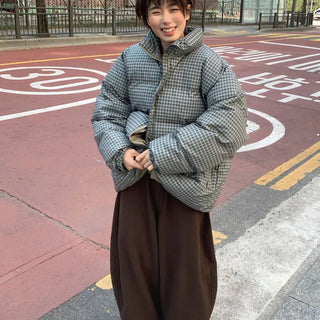 [UNISEX] Ayame Check Padded Jacket