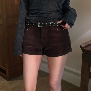 Smoothin studded corduroy shorts