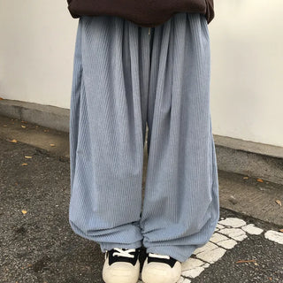 [UNISEX] Corduroy Double Pintuck Wide String Pants