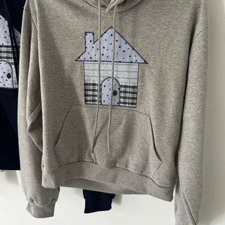 New House Patch Fleece-lined Crop Hoodie