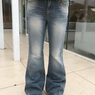 *MD Highly Recommended* Studded Semi-Bootcut Denim Pants