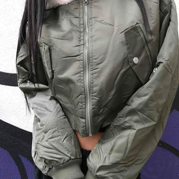 Boa Hood Reversible Fur Bomber Jumper