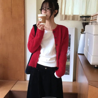 Soft Round Fleece Inner Cotton Long Sleeve T-shirt