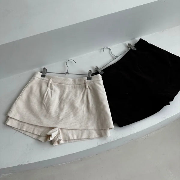 Corduroy Mini Skirt Pants/Skirts