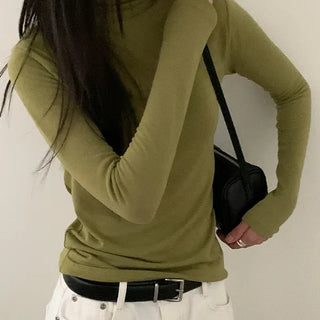 Oris Tencel Stretchy Layered Turtleneck T-shirt