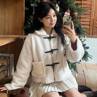 Boa Hooded Sherpa Toggle Short Jacket