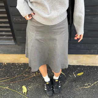 Daily Knit Fabric Semi-Mermaid Midi Skirt