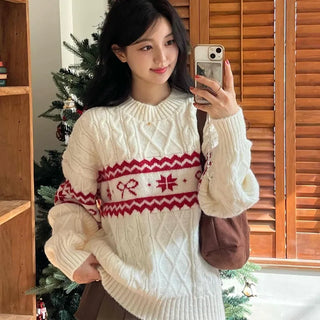 Fair Isle Christmas Cable Jacquard Knit