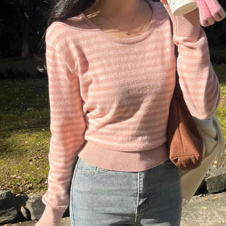 Soft Tencel Crop Ribbed Round Neck Knit
