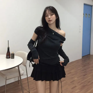 One Day In Belt Warmer Knit 3-Piece Set [6% Wool]