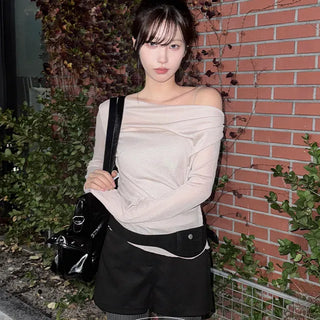 Dream Shirring Off-Drape T-shirt