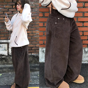 Ento Corduroy Fleece-Lined Wide Pants