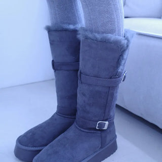 Pom-pom Buckle Long UGG Boots