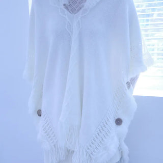 Boheme Tassel Button Knit Cape