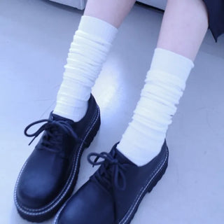 Ribbed High Knee Socks
