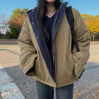 Maple Color Block Oversized Wellon Padded Jacket