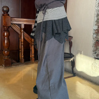 Yuika Modern Asymmetrical Layered Knit Full Skirt