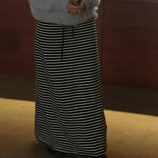 Daily Casual Semi-Wide Border Elastic Long Skirt