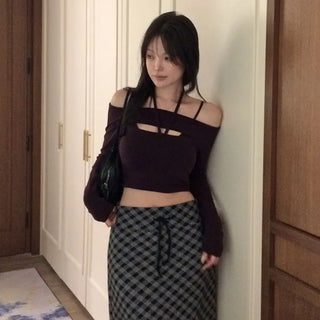 Babyville Slit Halter Crop T-shirt