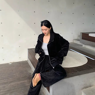 Velour Tracksuit Set