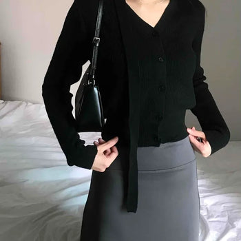 Chic Daily Choker V-Neck Short Cardigan