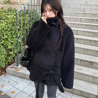 Special Feature✨ Pra High-Neck Belted Double Coat