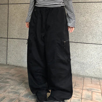 Caso Pocket Cargo Elastic Waist Wide Pants