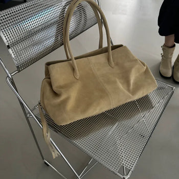 Real Suede Bag Bobusang Square Big Bag
