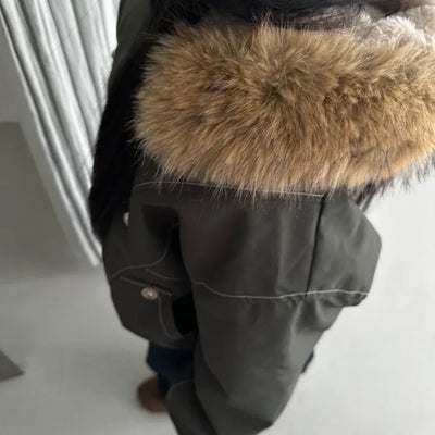 Stitch Line Warm Padded Bomber Jacket