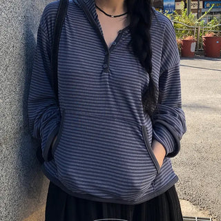 Bobo Button Stripe Hoodie