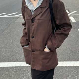 [Unisex] Way Oversized Suede Half Jacket (2 colors)