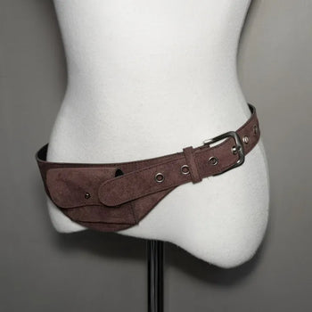 Tory Suede Pocket Eyelet Wide Belt