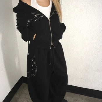 Silver Studded Chain Keyring Pants