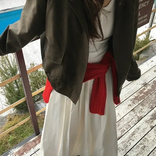 Flare Sheepskin Leather Jumper