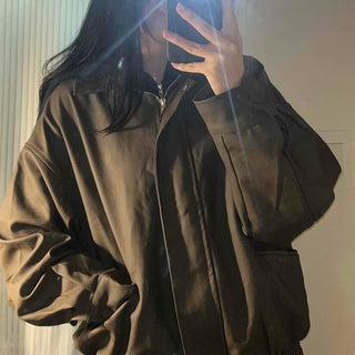 Ribbed Color Block Oversized MA-1 Bomber Jacket