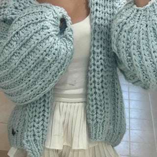 Chunky Knit Oversized Hooded Cardigan