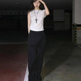 Modern Chic Loose Fit Straight Slacks